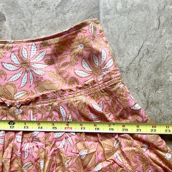 Banana Republic Mini Skirt 8 Pink Floral Boho Coquette Feminine Romantic Preppy - Picture 9 of 9